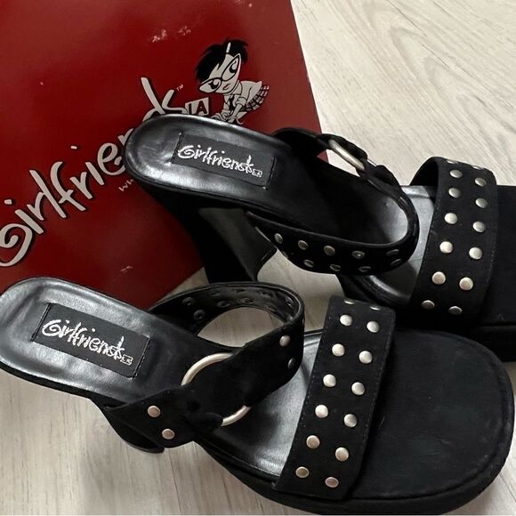 NIB vintage y2k mallgoth platform sandals by Girlfriends LA sz 10. - Picture 8 of 12